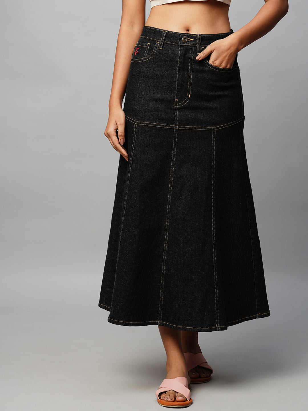 Buy A-line Denim Maxi Skirt, Dark Blue Patchwork Hippie Jean Skirt, Swing  Skirt, Plus Size Frayed Denim Maxi Skirt Online in India - Etsy